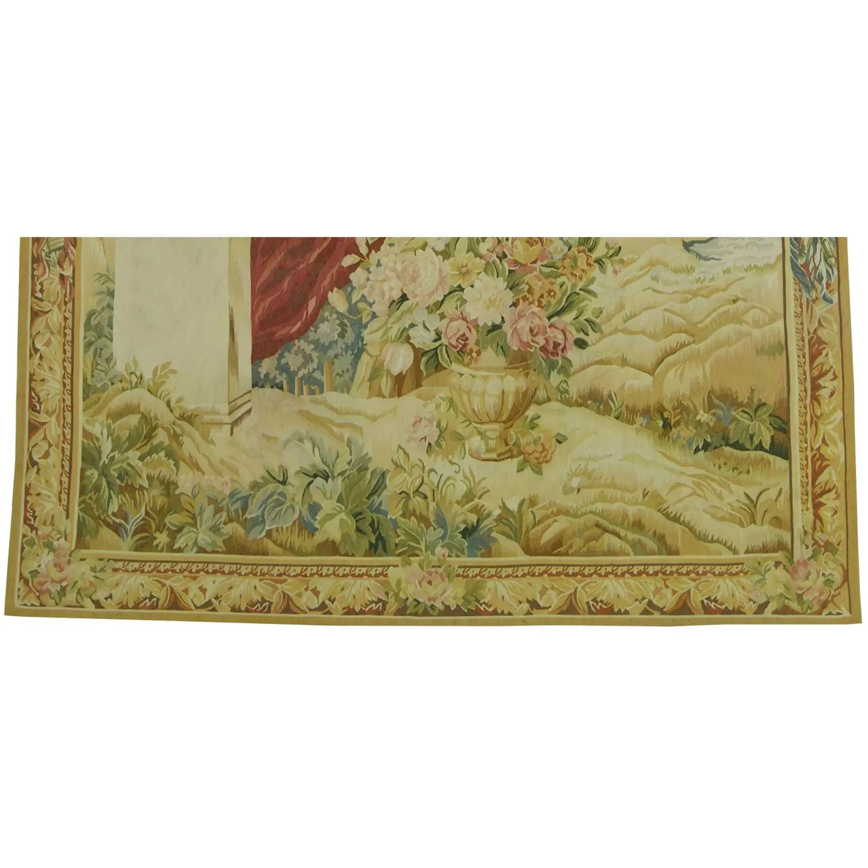 Unknown Vintage Cotton Wool Floral Tapestry 6X5.10 For Sale