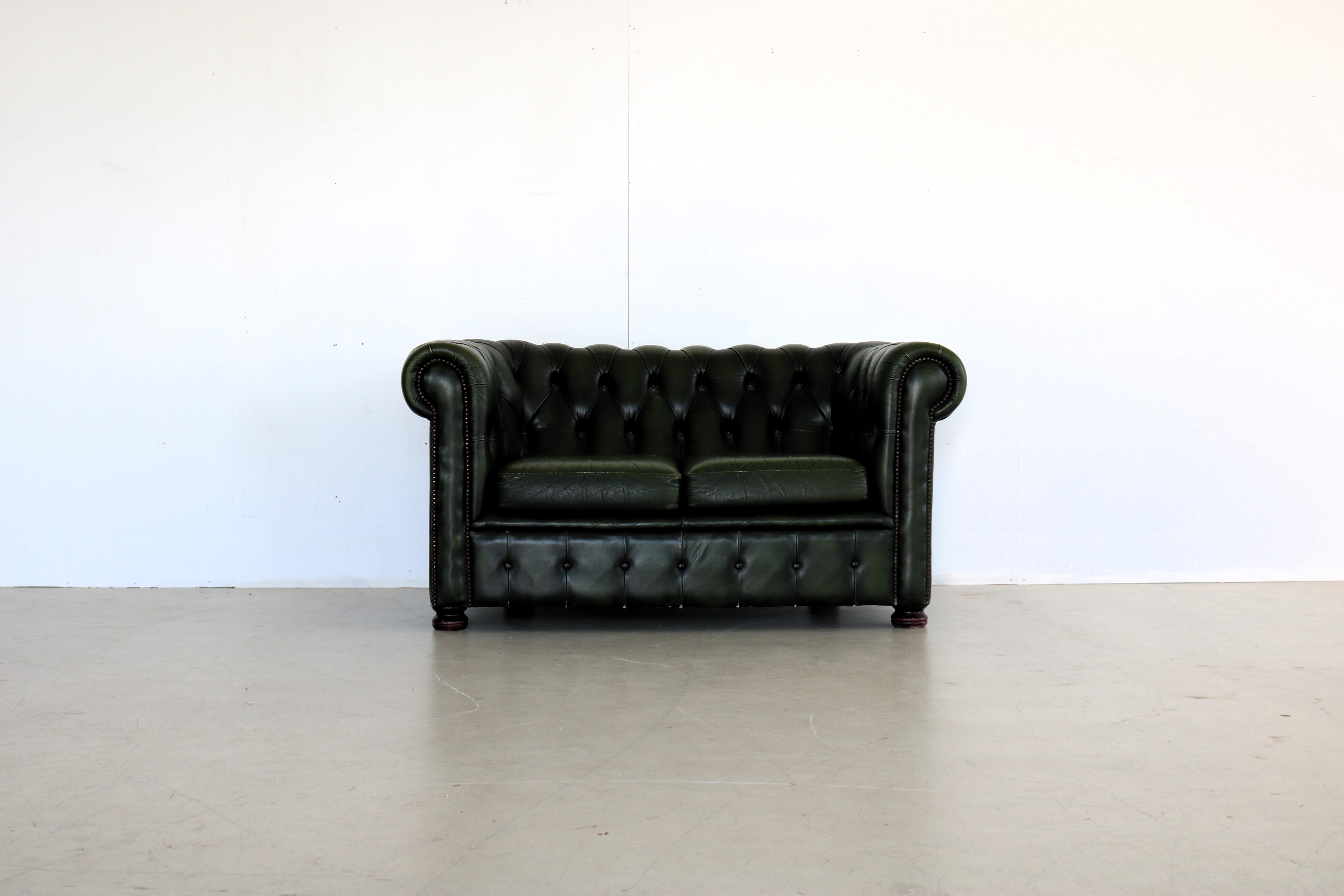 Vintage Couch Couch Chesterfield Green 3