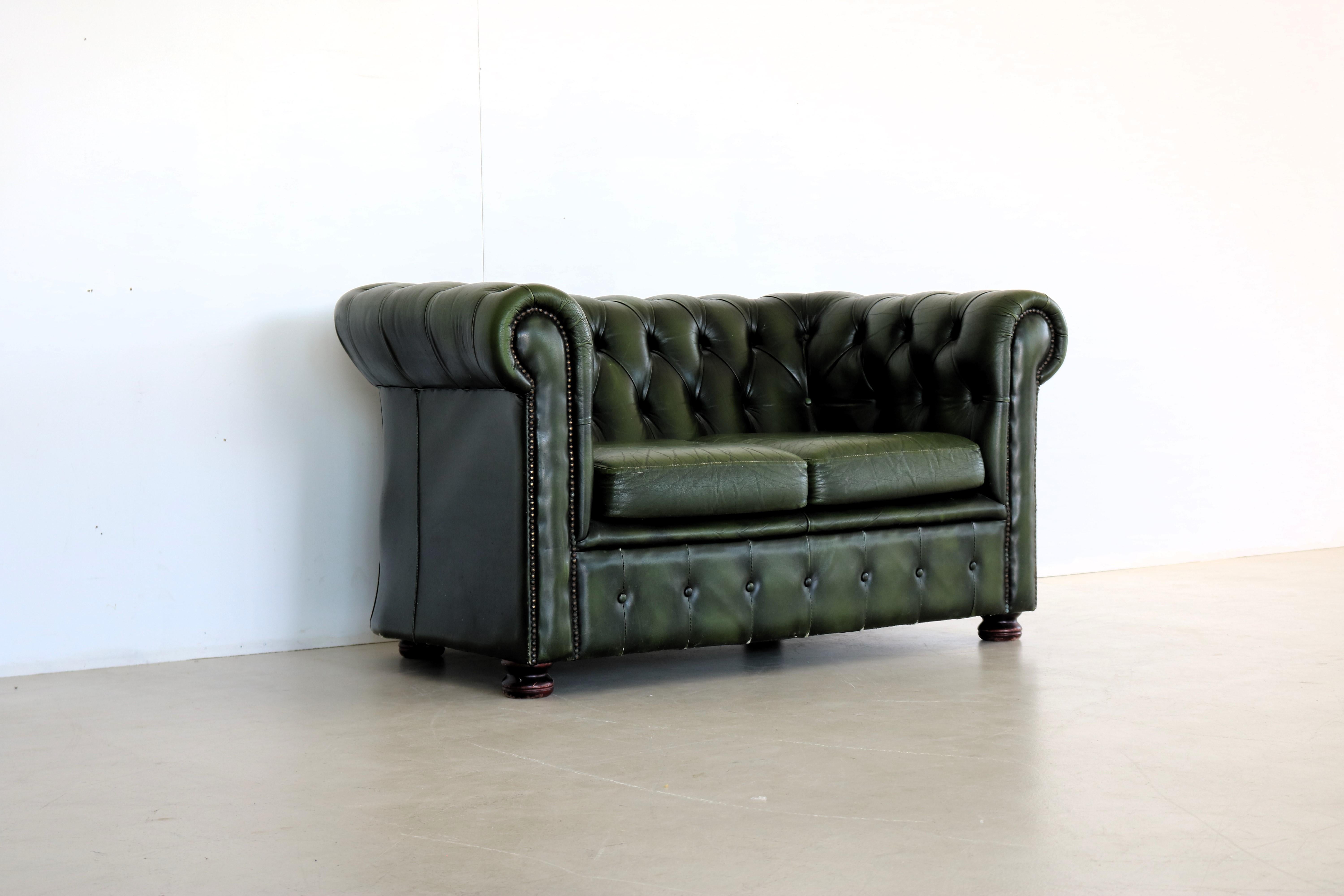 Vintage Couch Couch Chesterfield Green 4