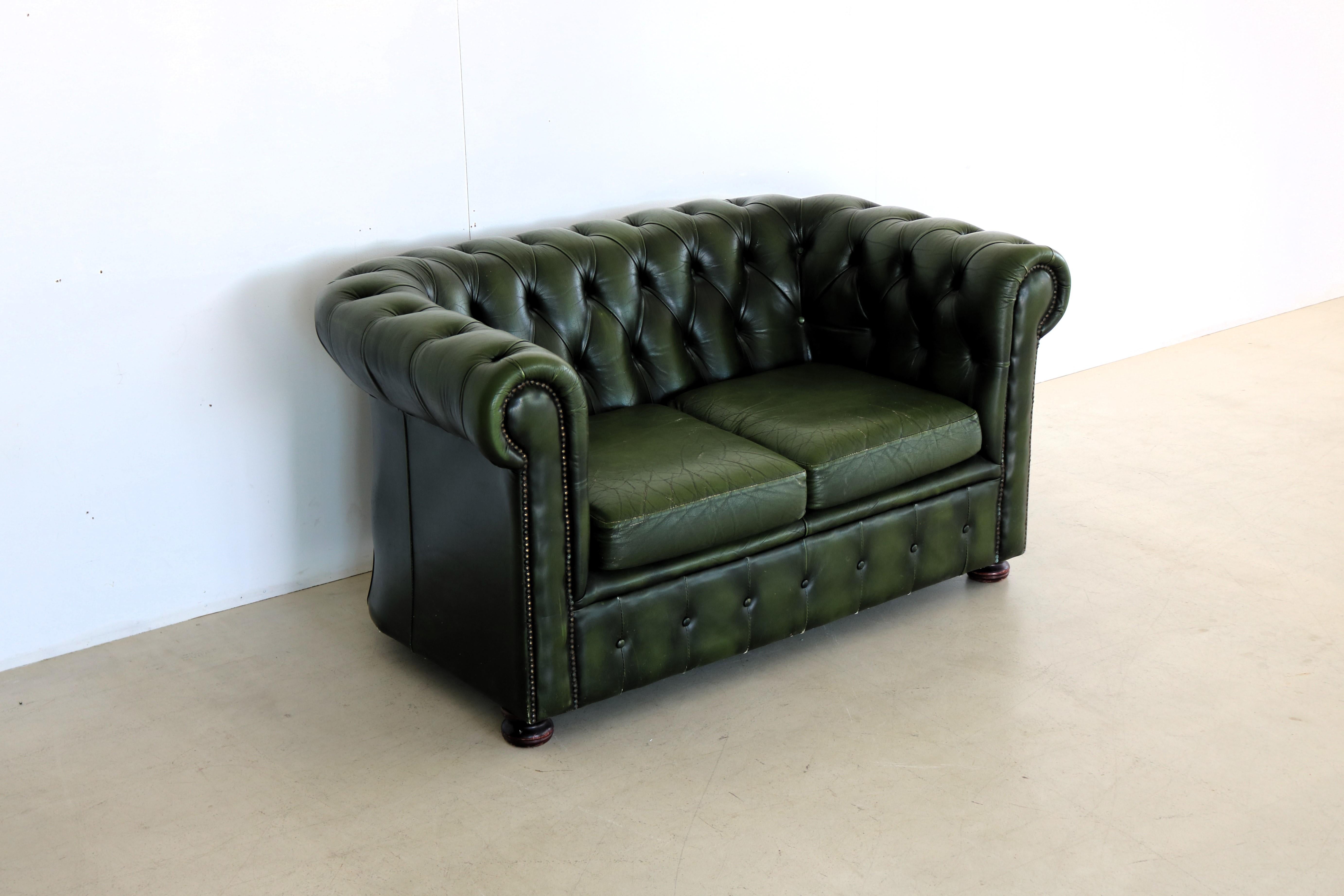 Vintage Couch Couch Chesterfield Green 5