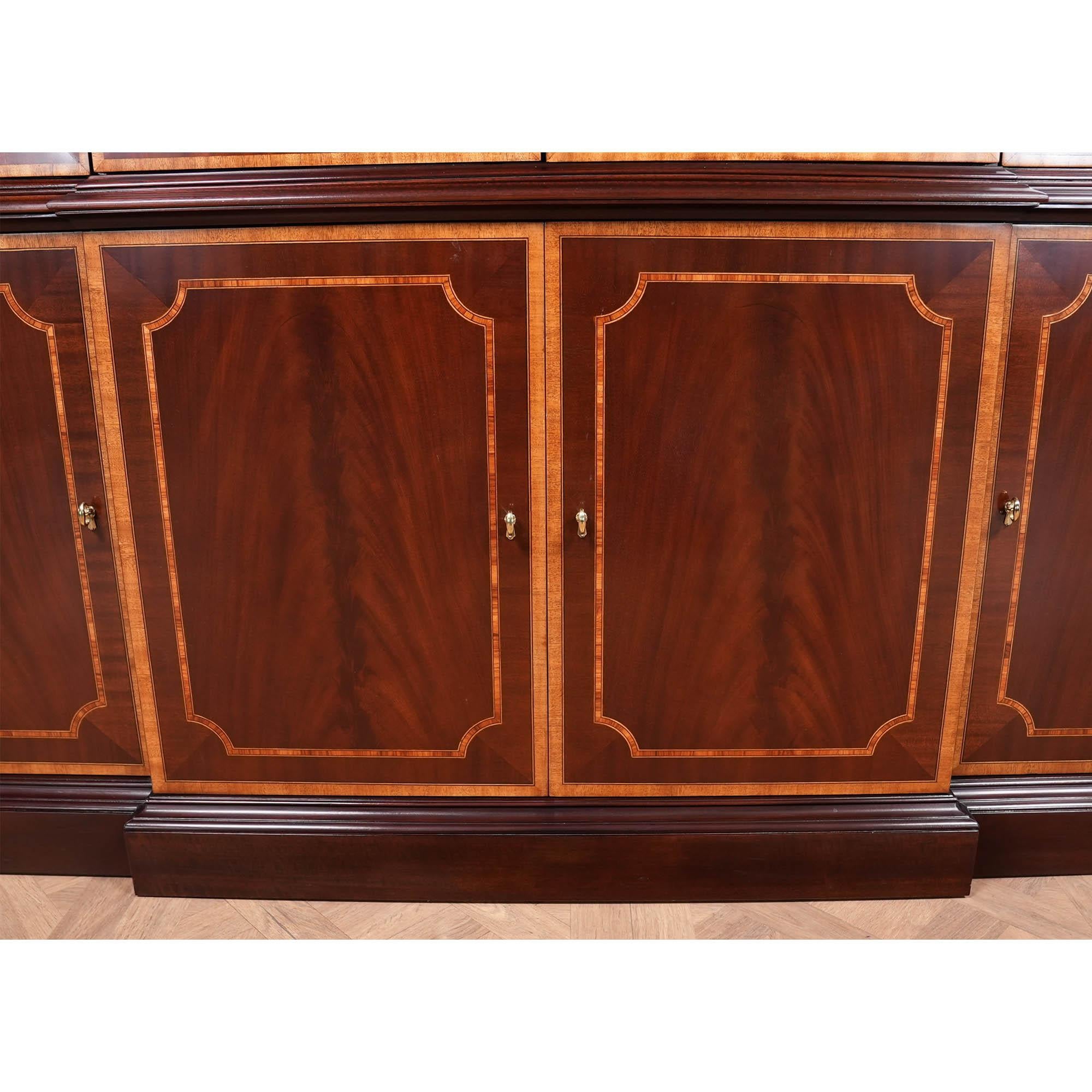 Hand-Carved Vintage Councill 2 Part Breakfront For Sale