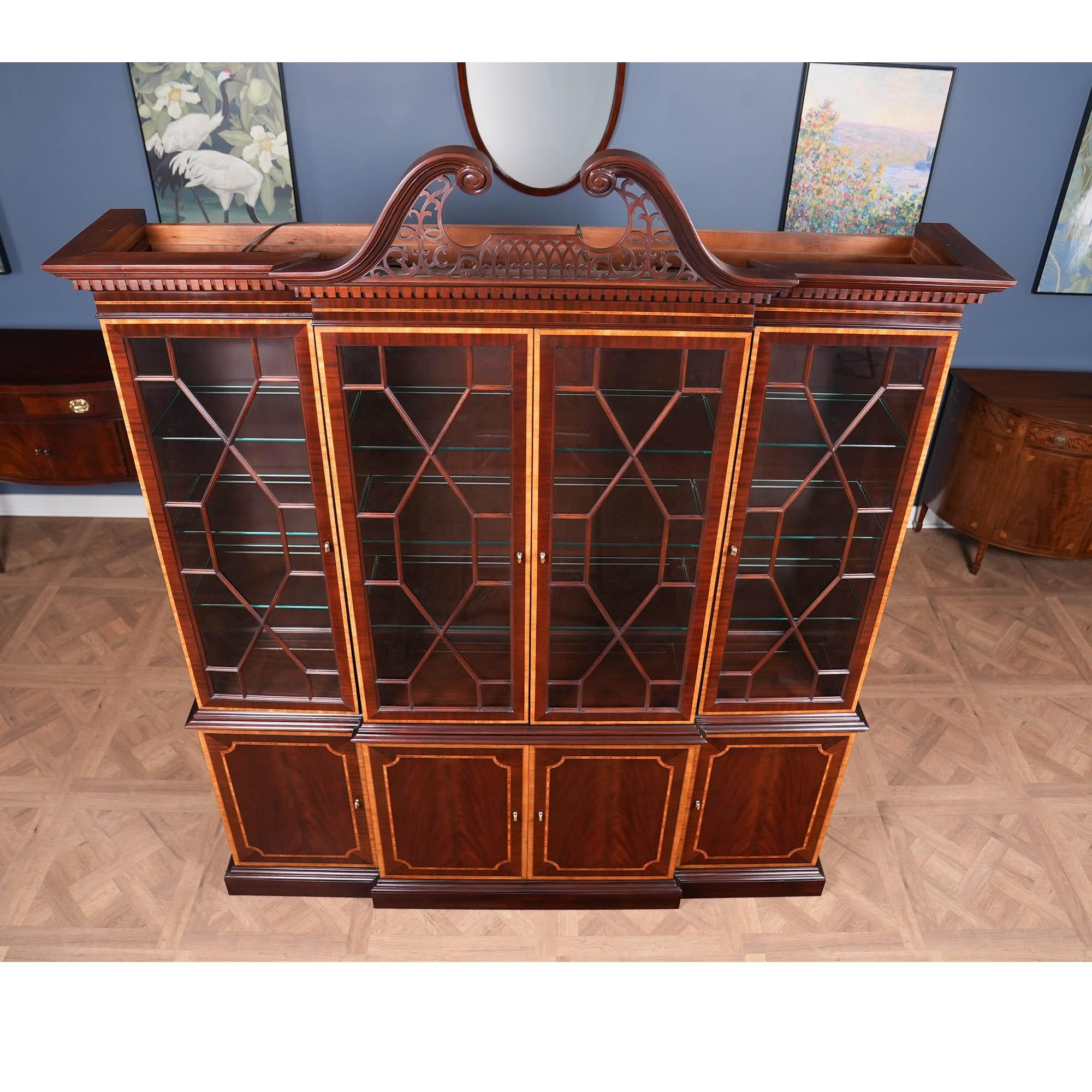 Late 20th Century Vintage Councill 2 Part Breakfront For Sale