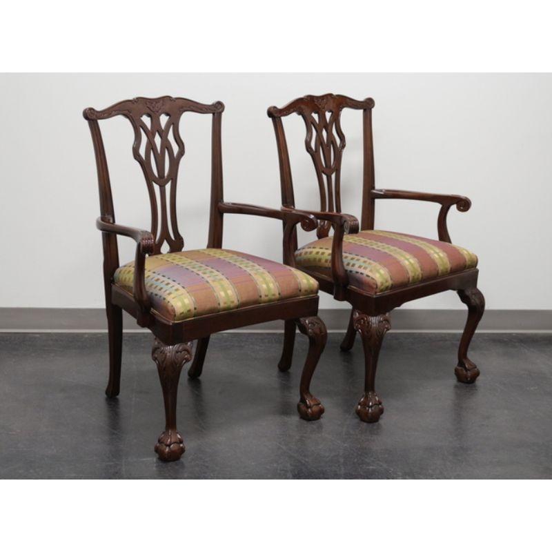 20th Century COUNCILL Mahogany Chippendale Ball in Claw Dining Armchairs - Pair