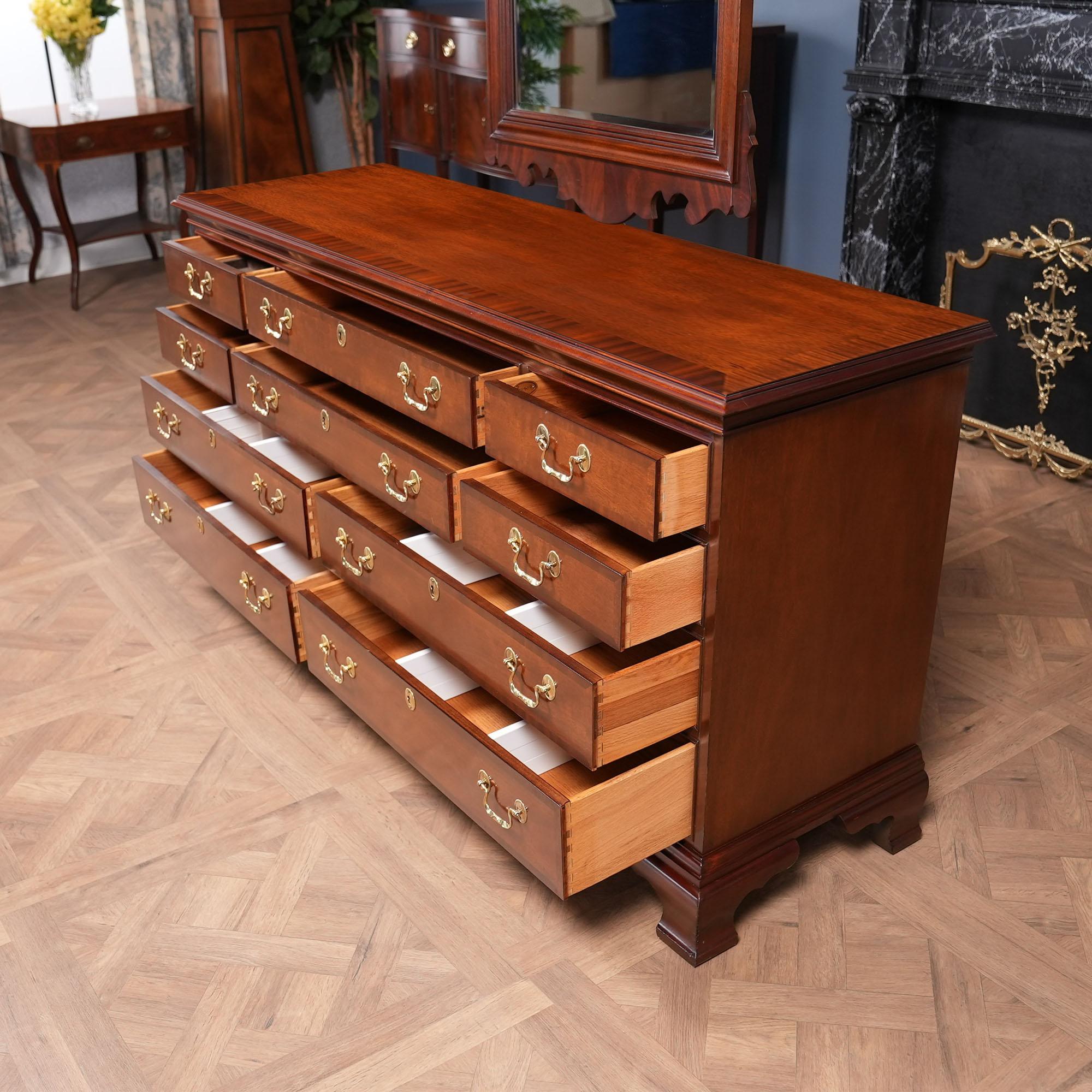 Vintage Councill Triple Dresser and Mirror For Sale 2