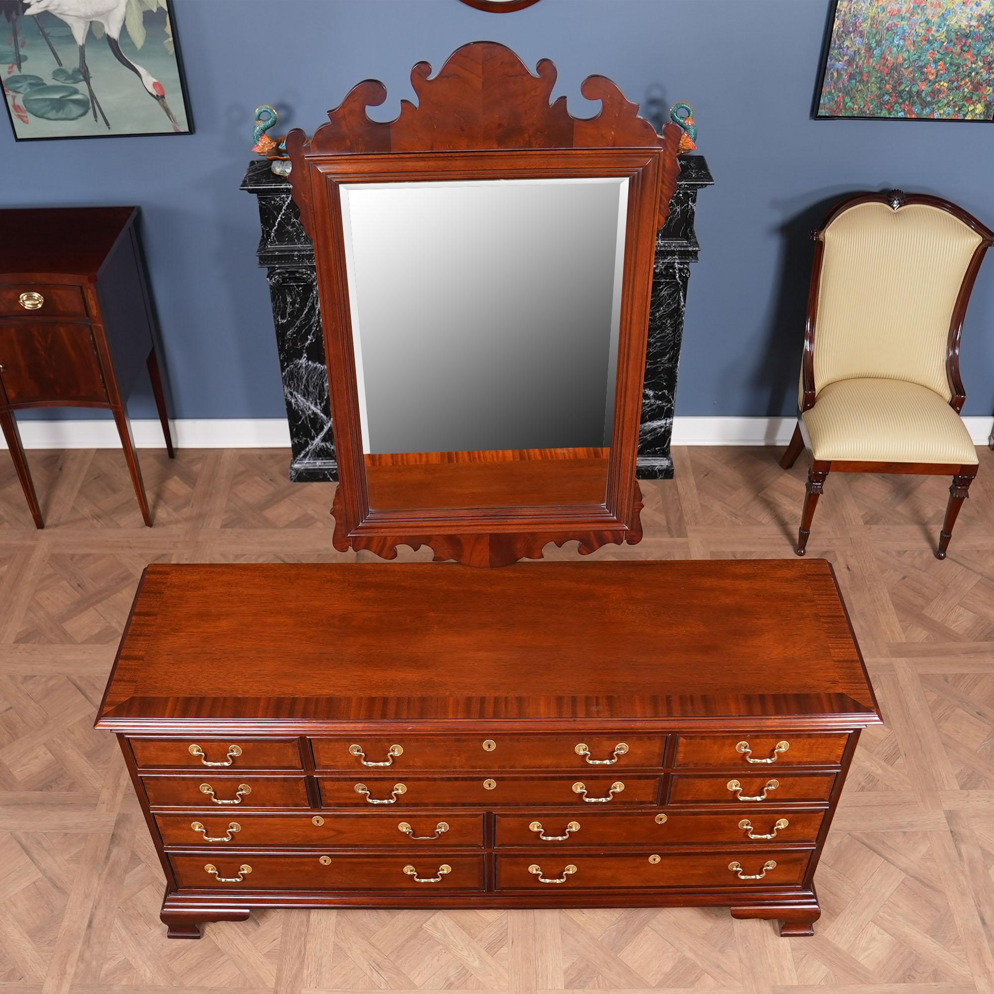 Vintage Councill Triple Dresser and Mirror For Sale 3