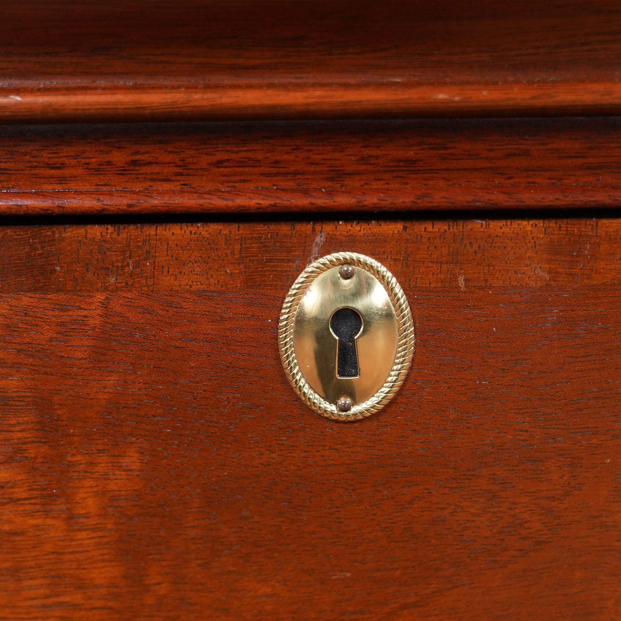 Hand-Carved Vintage Councill Triple Dresser and Mirror For Sale