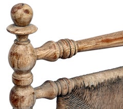 Vintage Country French Cerused Oak & Rush King Headboard