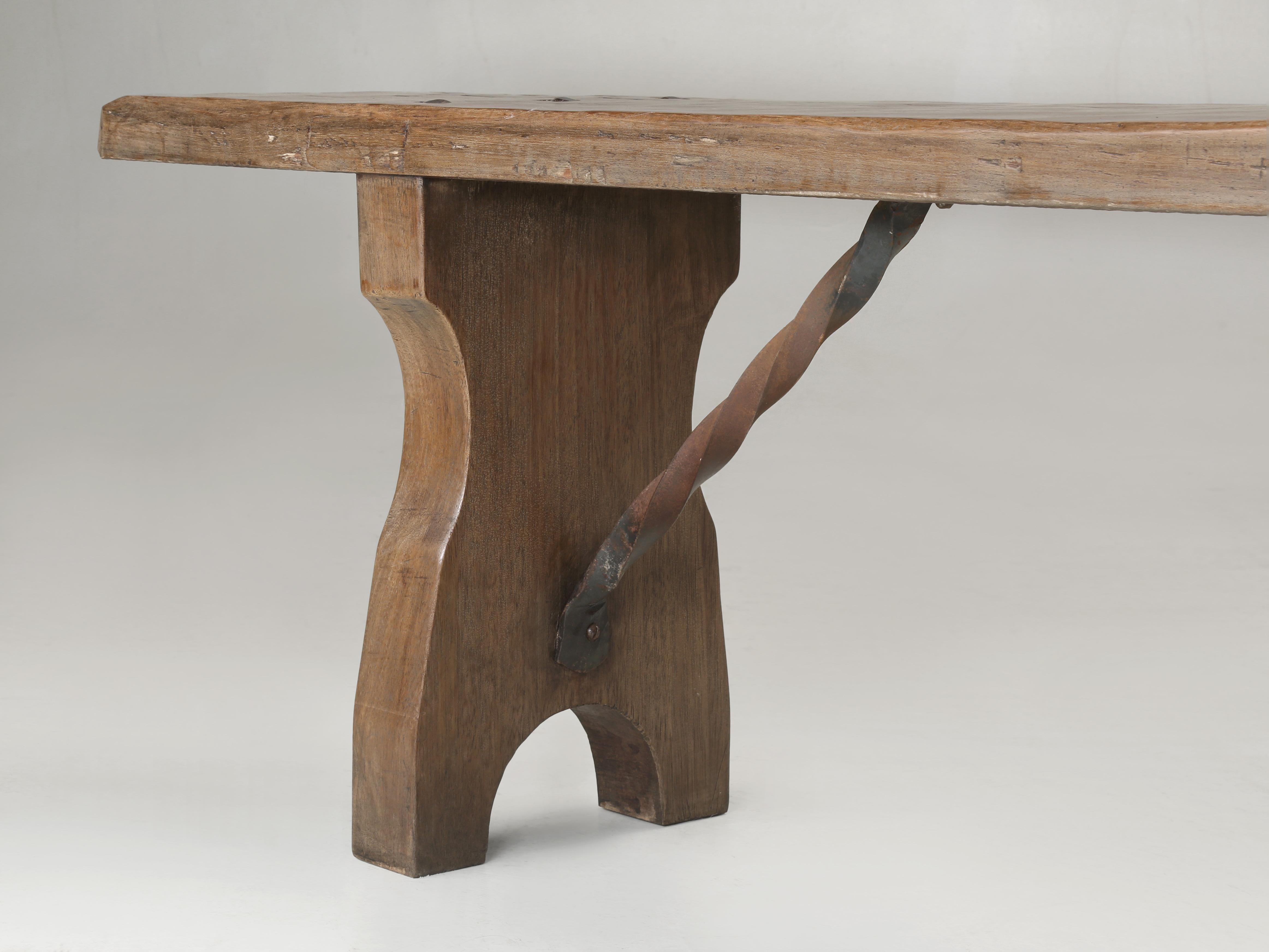 Banc de table de salle à manger français de style vintage en vente 3