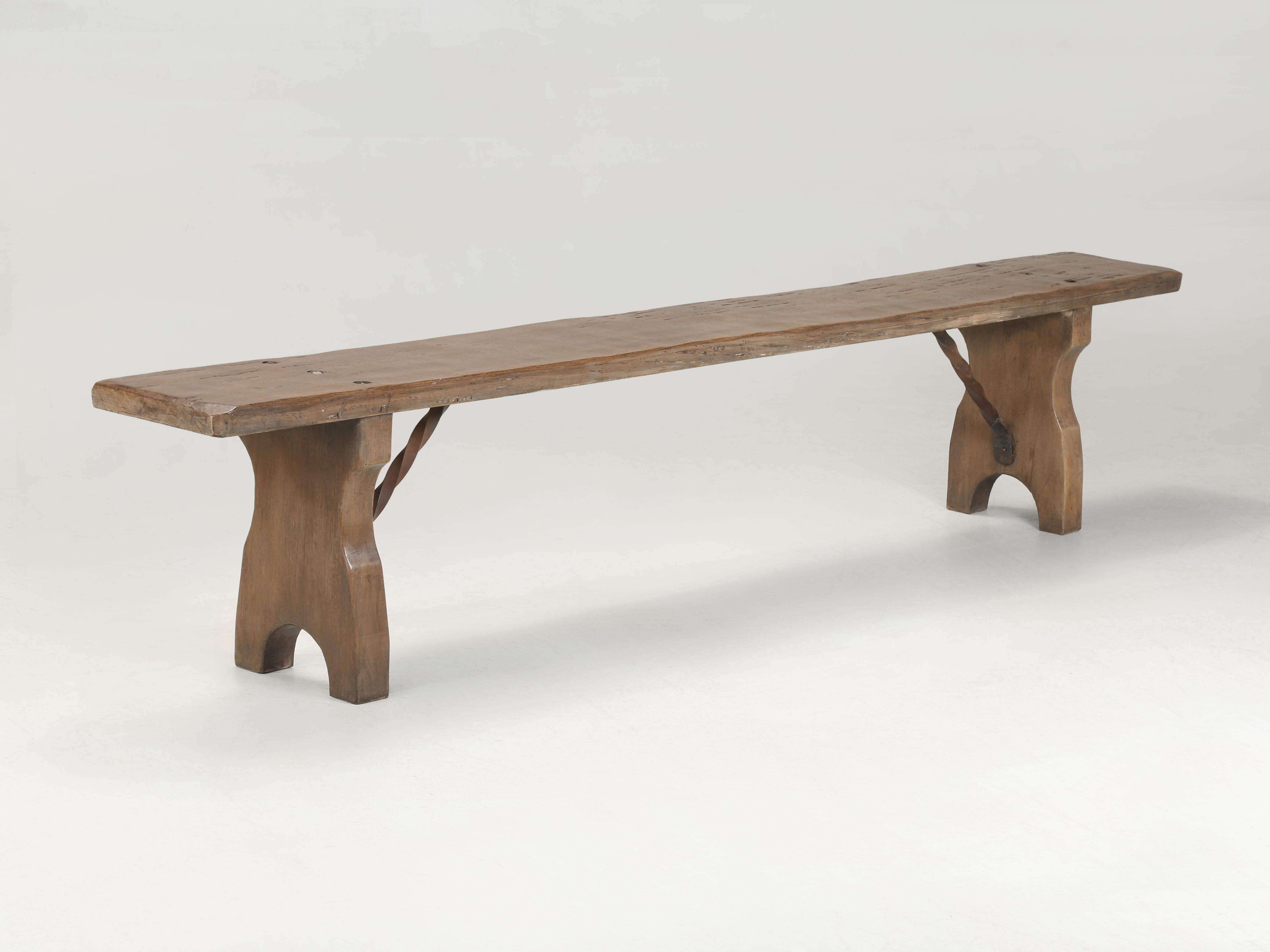 Country Banc de table de salle à manger français de style vintage en vente
