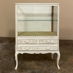 Vintage Country French Louis XV Painted Vitrine