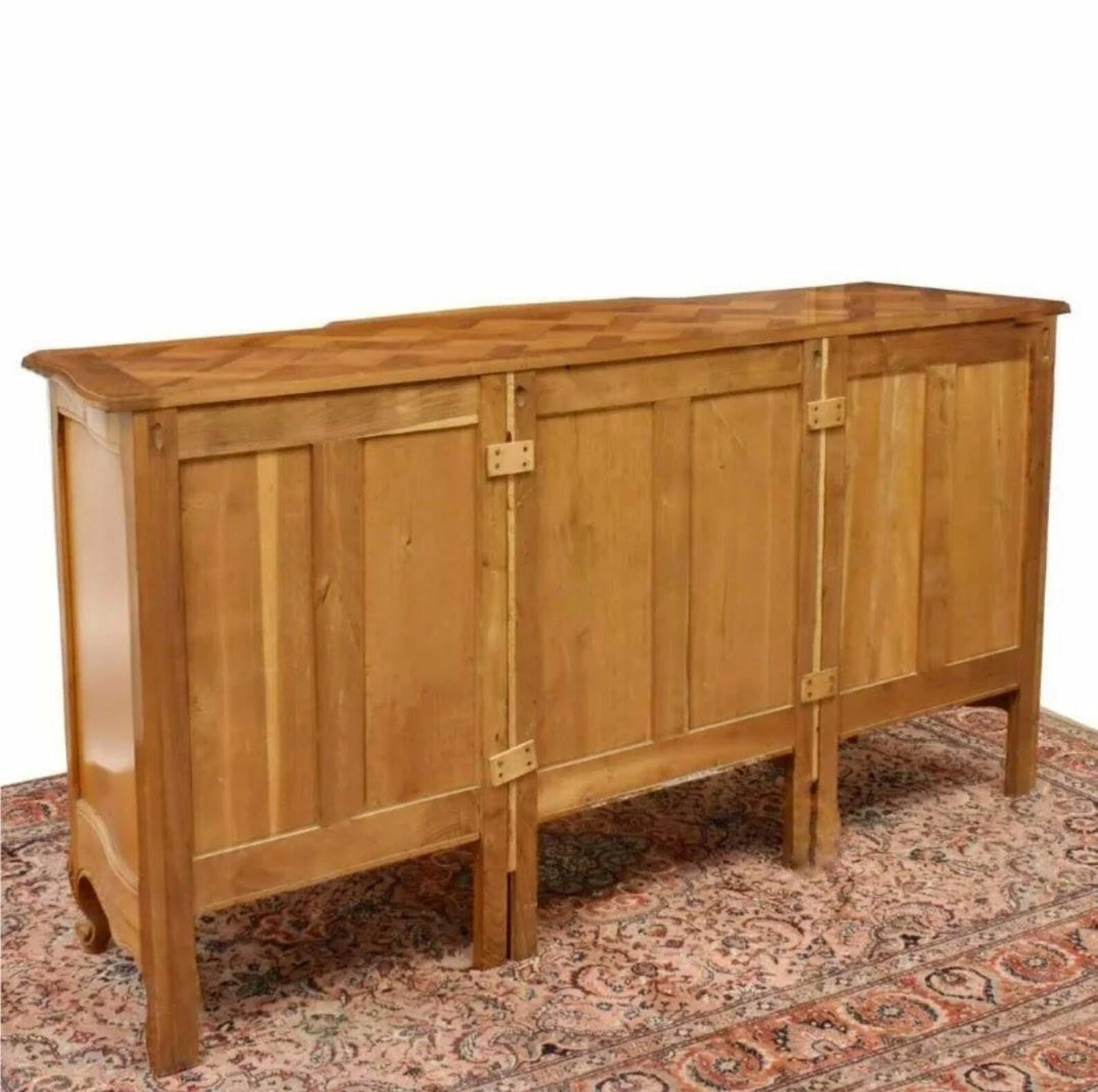 20th Century Vintage Country French Louis XV Style Fruitwood Sideboard For Sale