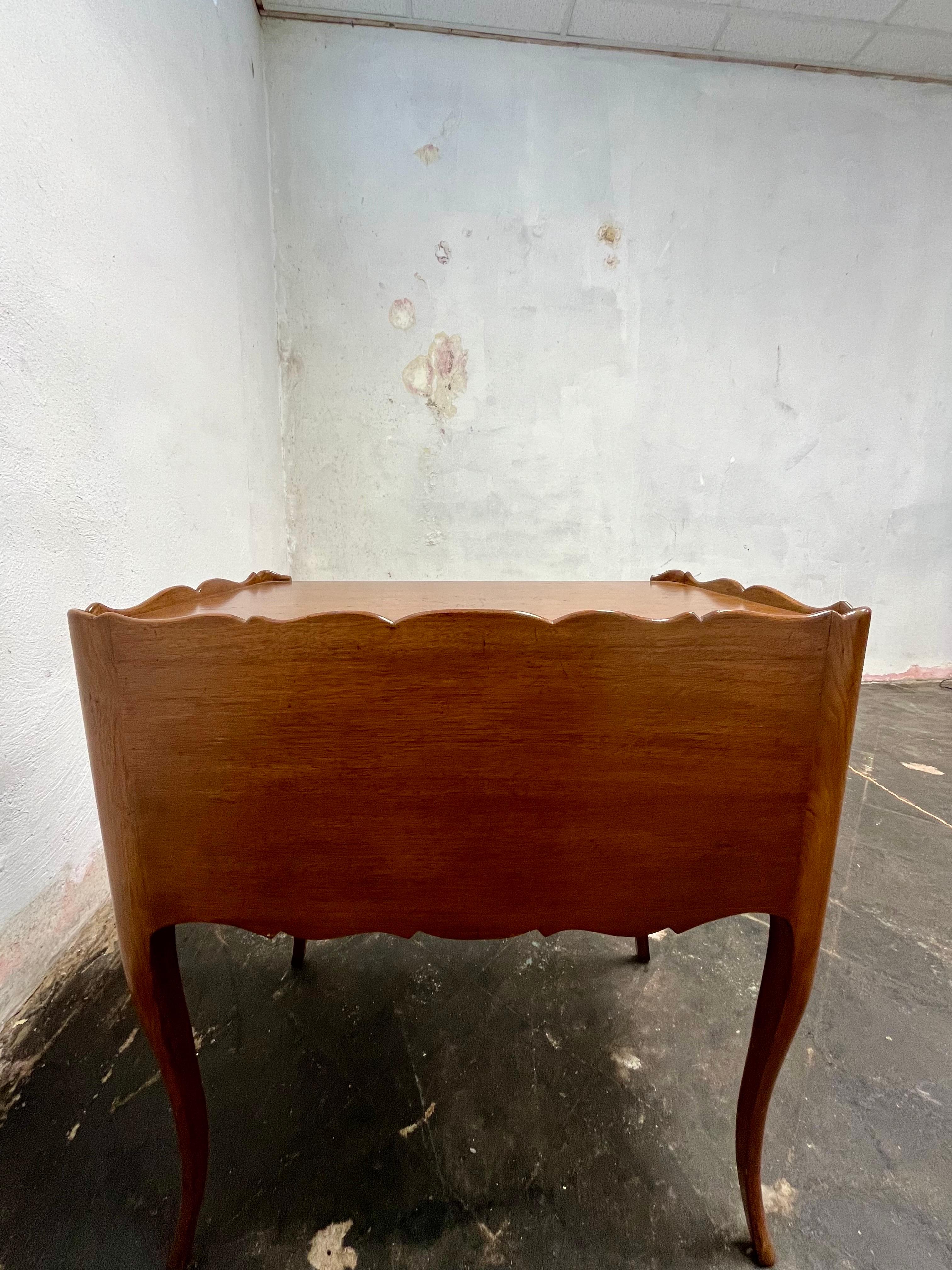 Vintage Country French Louis XV Tambour Bedside Side Table 3