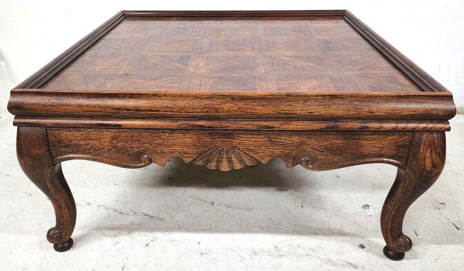 French Provincial Vintage Country French Parquet Coffee Table by HENREDON