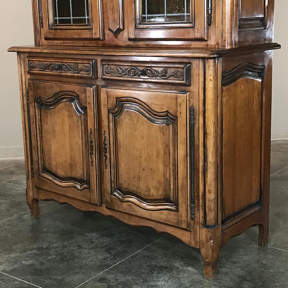 Vintage Country French Provincial Cherry Wood Display Buffet or Bookcase In Good Condition For Sale In Dallas, TX