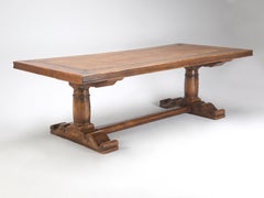 Vintage Country French Walnut Trestle Dining Table by Quinta Perpignan, France