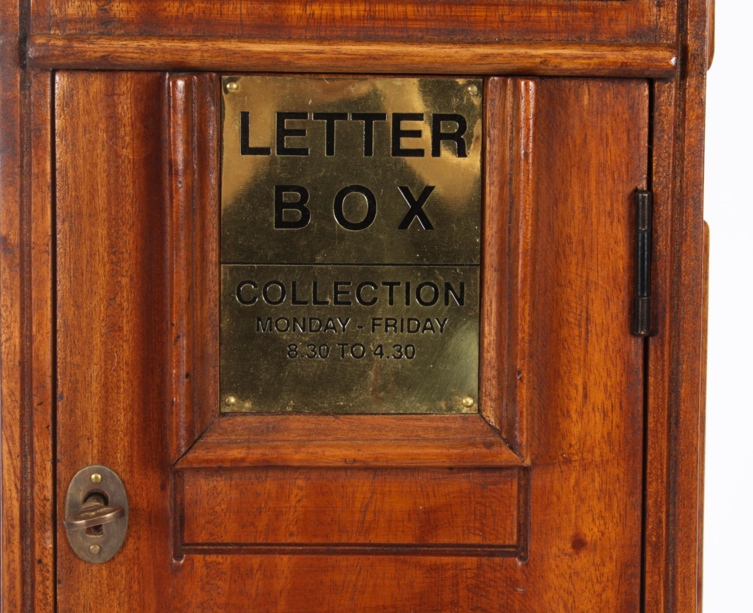 Walnut Vintage Country House Pillar Post Letter Box Cabinet 20th Century