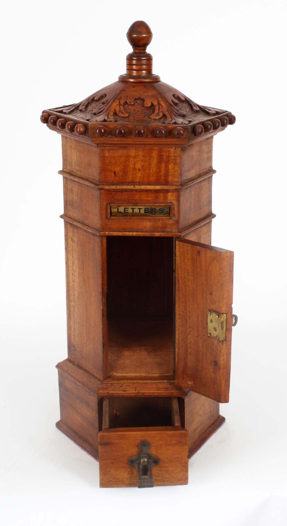 Vintage Country House Pillar Post Letter Box Cabinet, 20th Century 4