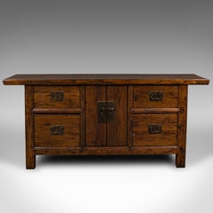 Vintage Country House Sideboard, Oriental, Chinese Elm, Side Cabinet, Circa 1960
