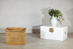Vintage Country Style Rattan Storage Basket with Side Handles