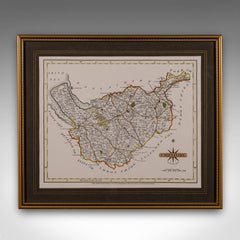 Vintage County Map of Cheshire, English, After John Cary, Cartography Interest