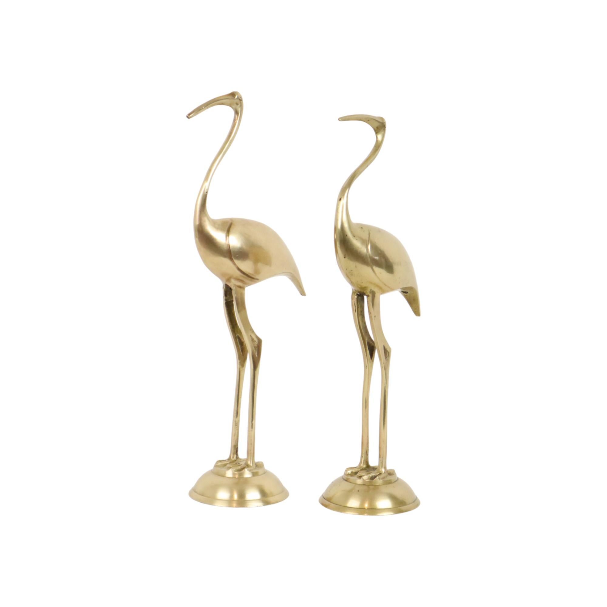 Ottone Coppia vintage MTC Brass Cranes Ibis Design Bird Regency 32cm in vendita
