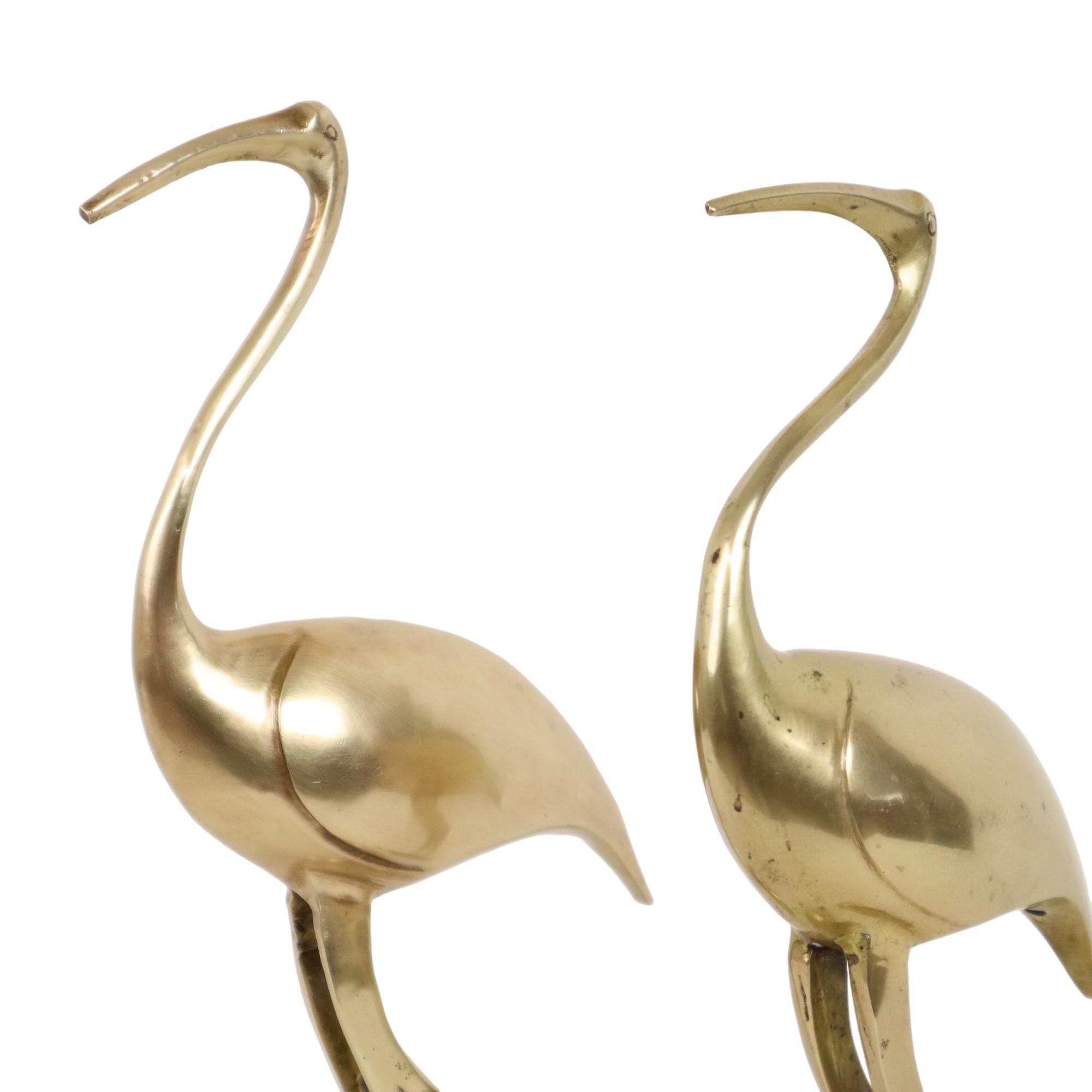 Coppia vintage MTC Brass Cranes Ibis Design Bird Regency 32cm in vendita 1