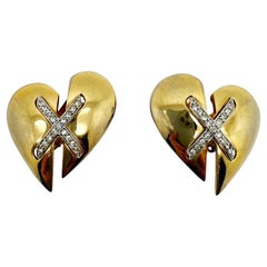 Vintage Coupled Heart Earrings 1990s