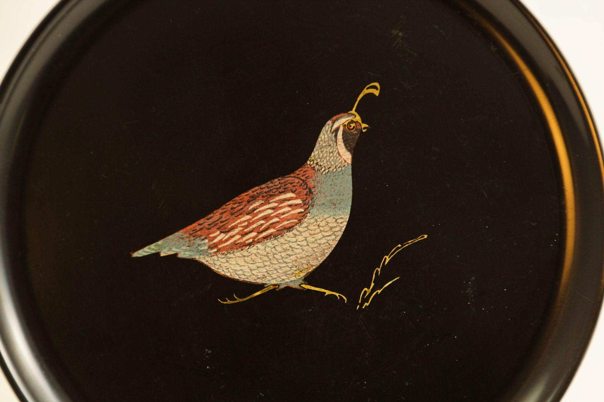 Vintage Couroc-Barzubehör-Serviertablett im Vogeldesign (Moderne der Mitte des Jahrhunderts) im Angebot