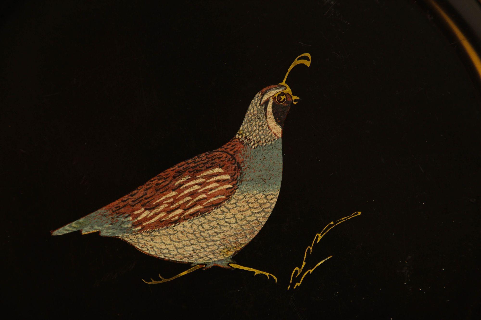 Vintage Couroc-Barzubehör-Serviertablett im Vogeldesign (amerikanisch) im Angebot