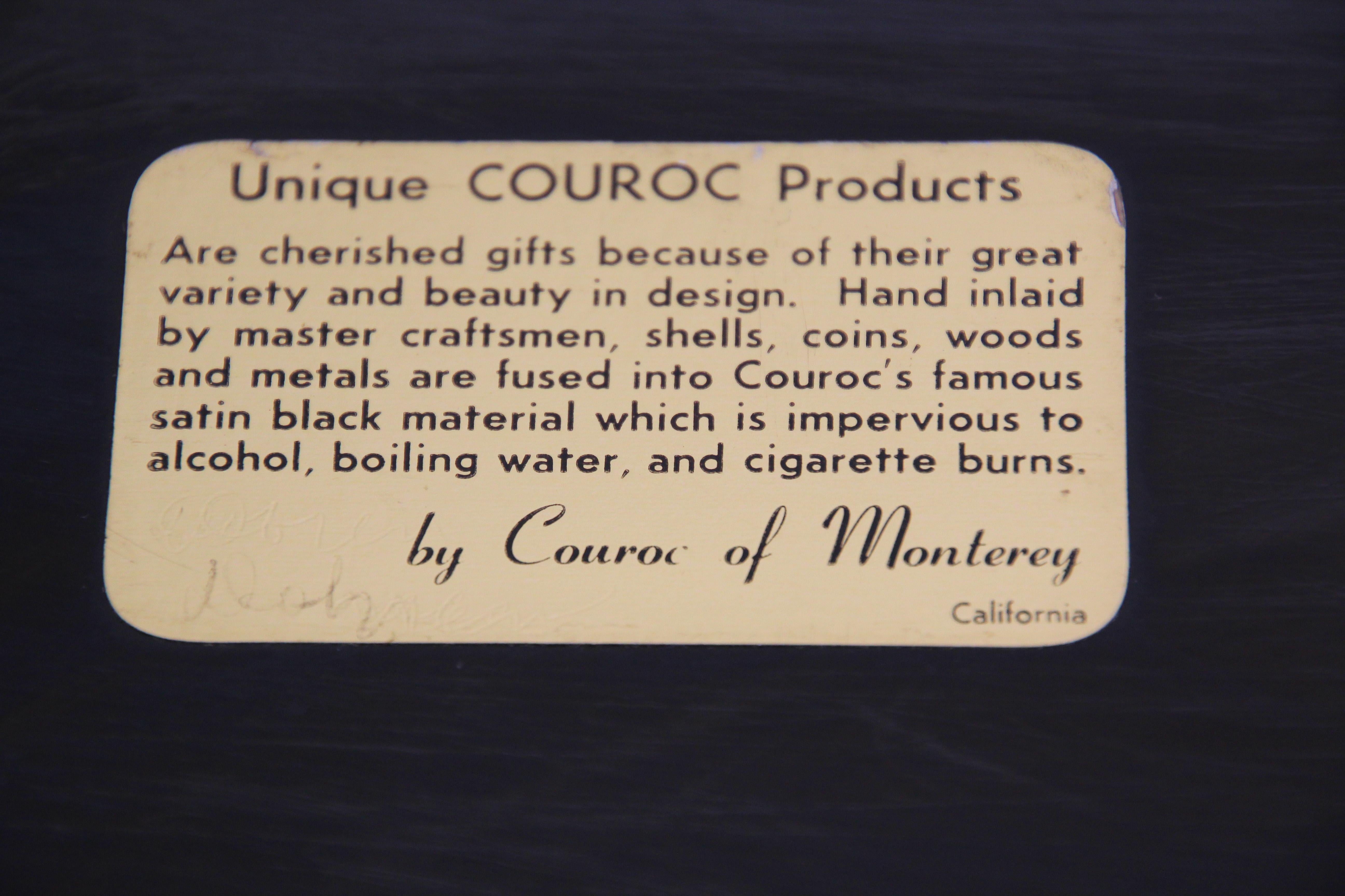 American Vintage Couroc Bird Design Barware Serving Tray