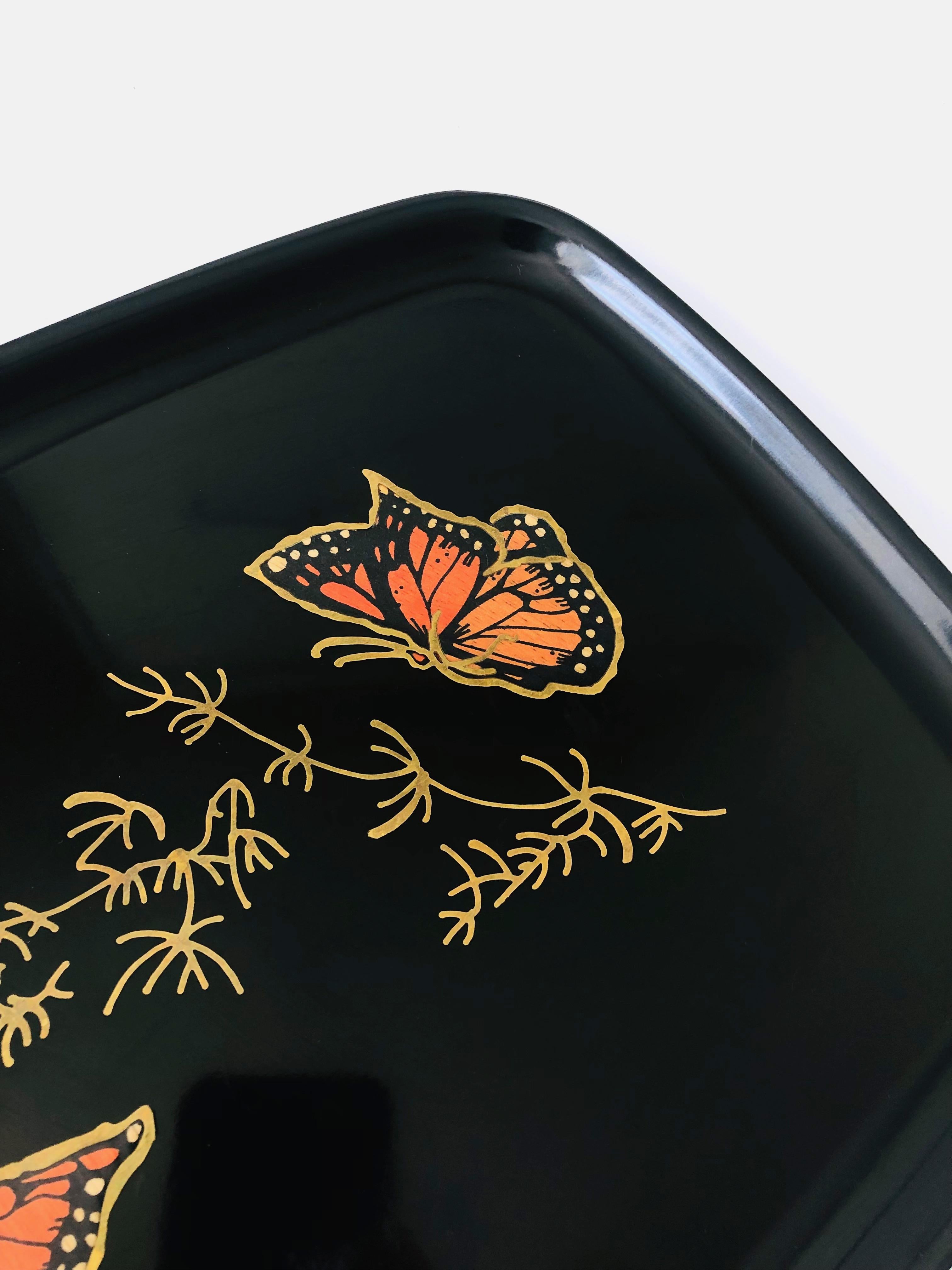 North American Vintage Couroc Butterfly Tray