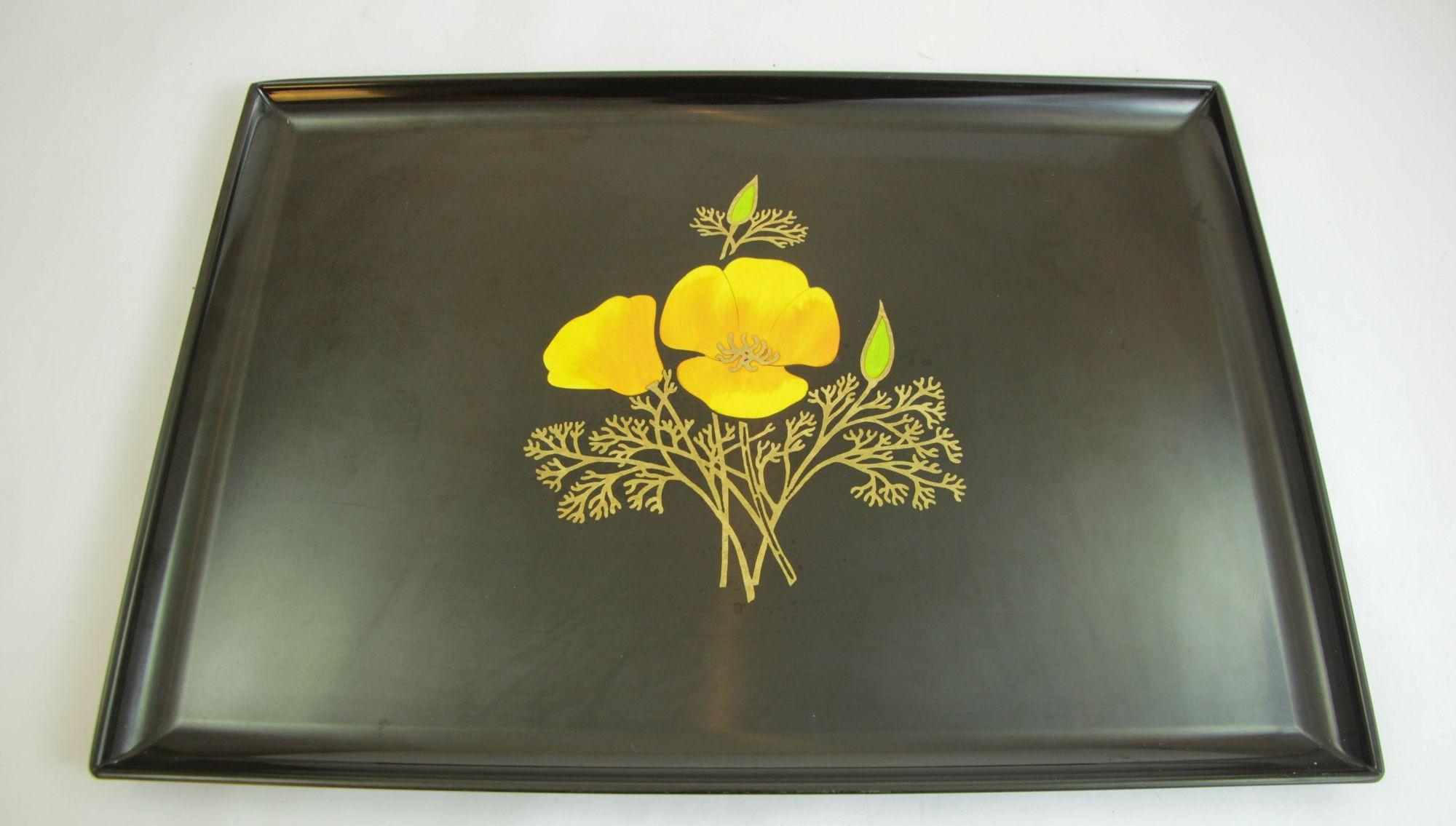 Bandeja de servir Couroc Vintage con diseño floral en venta 2