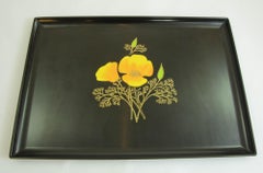 Vintage Couroc Floral Design Barware Serving Tray