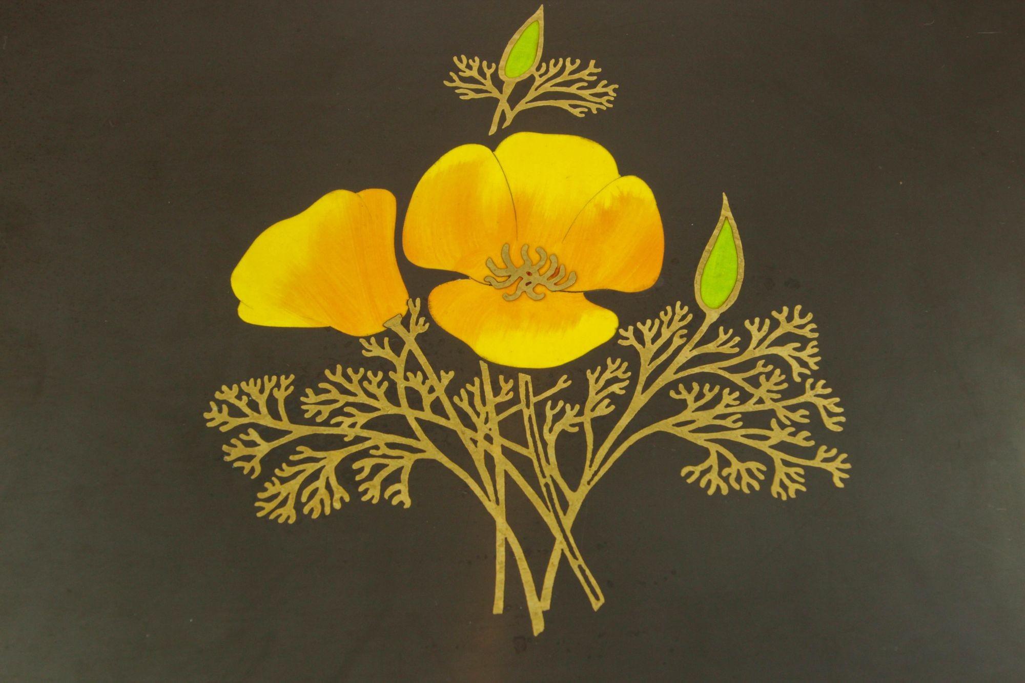 Bandeja de servir Couroc Vintage con diseño floral Moderno de mediados de siglo en venta