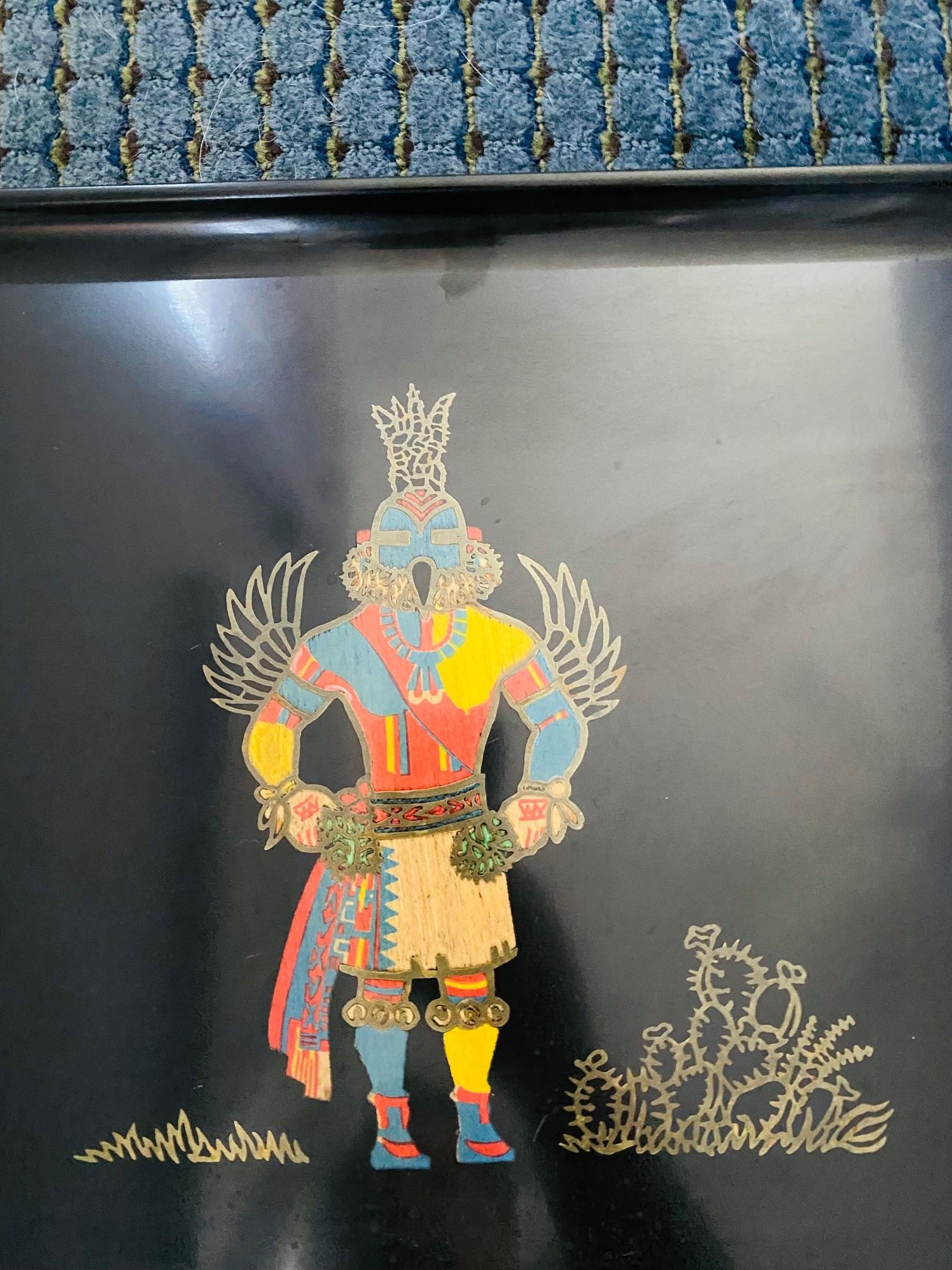 Vintage Couroc Kachina Tray In Good Condition For Sale In San Diego, CA