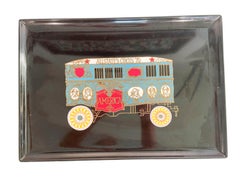Vintage Couroc Phenolic Resin Serving Tray with Circus Train Inlay