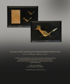 Vintage Couroc Roadrunner Design Barware Serving Tray, Circa 1960