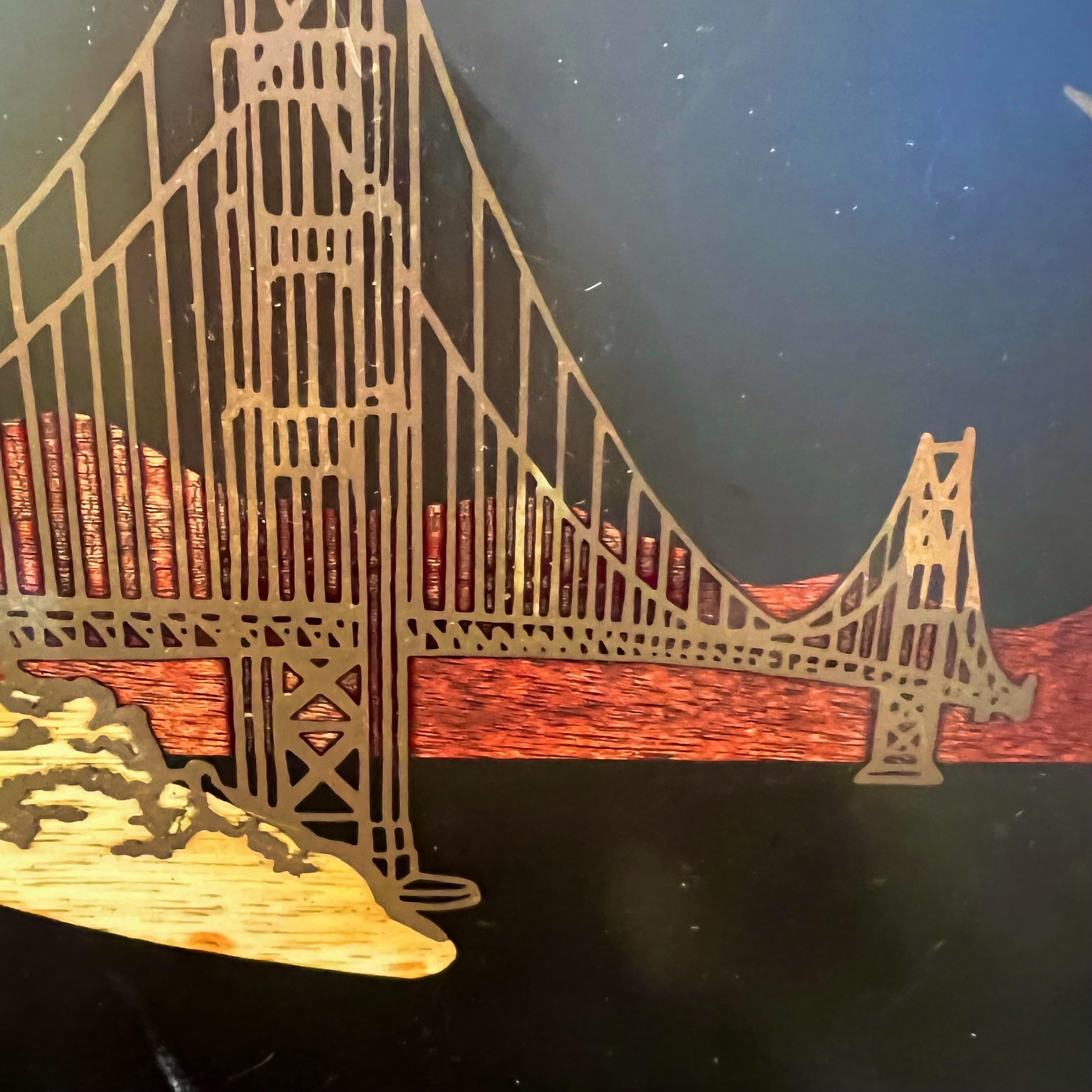 American Vintage Couroc San Francisco Golden Gate Bridge Tray