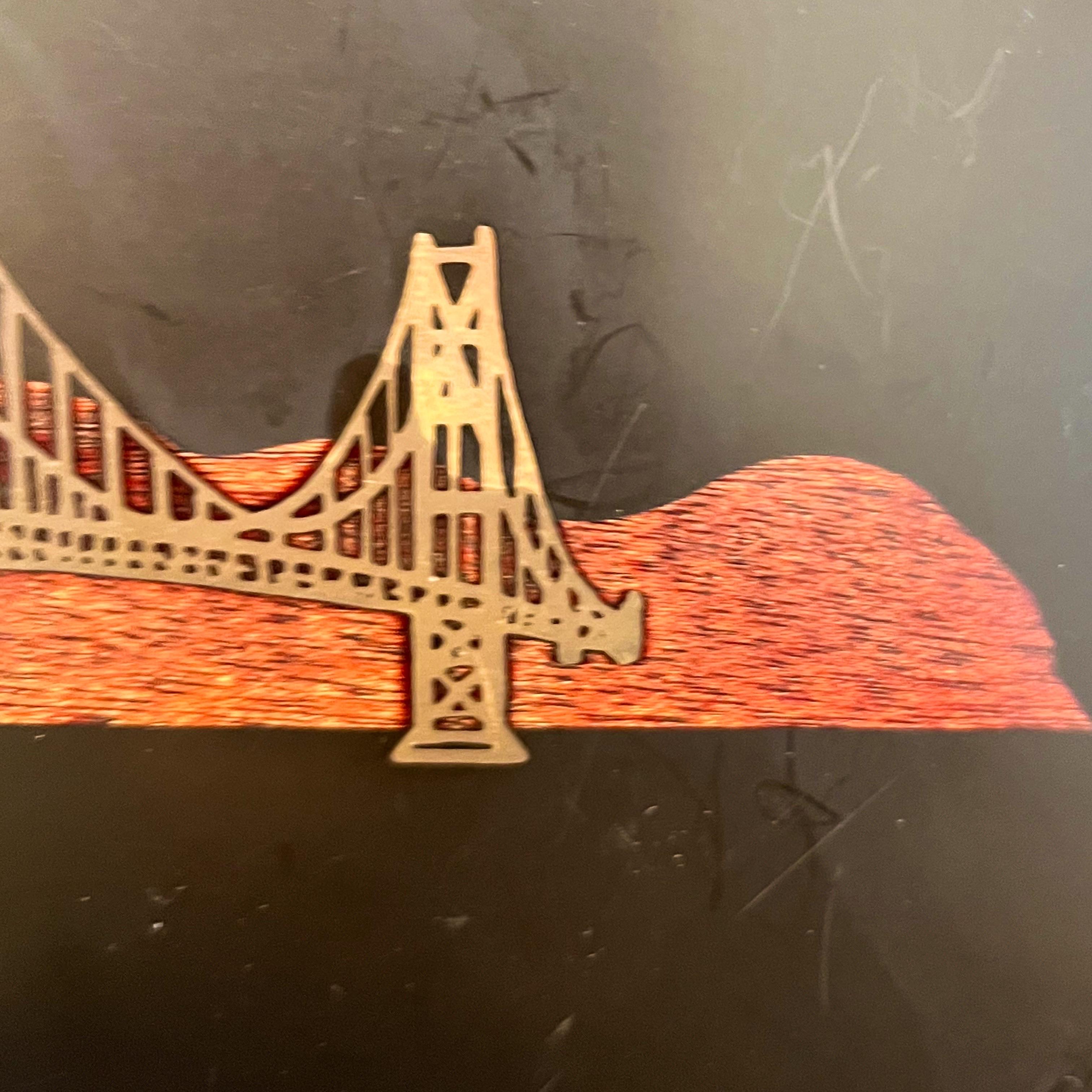Vintage Couroc San Francisco Golden Gate Bridge Tray In Good Condition In Charleston, SC