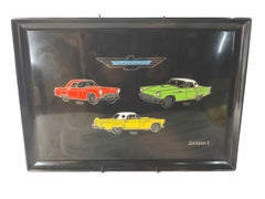 Vintage Couroc Serving Tray Featuring 1955, '56 & '57 Ford Thunderbirds