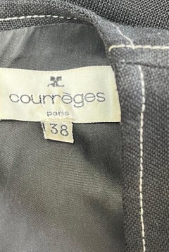 Vintage Courreges 1990s Does 1960s Black and White Size 38 / 6 90s Dress