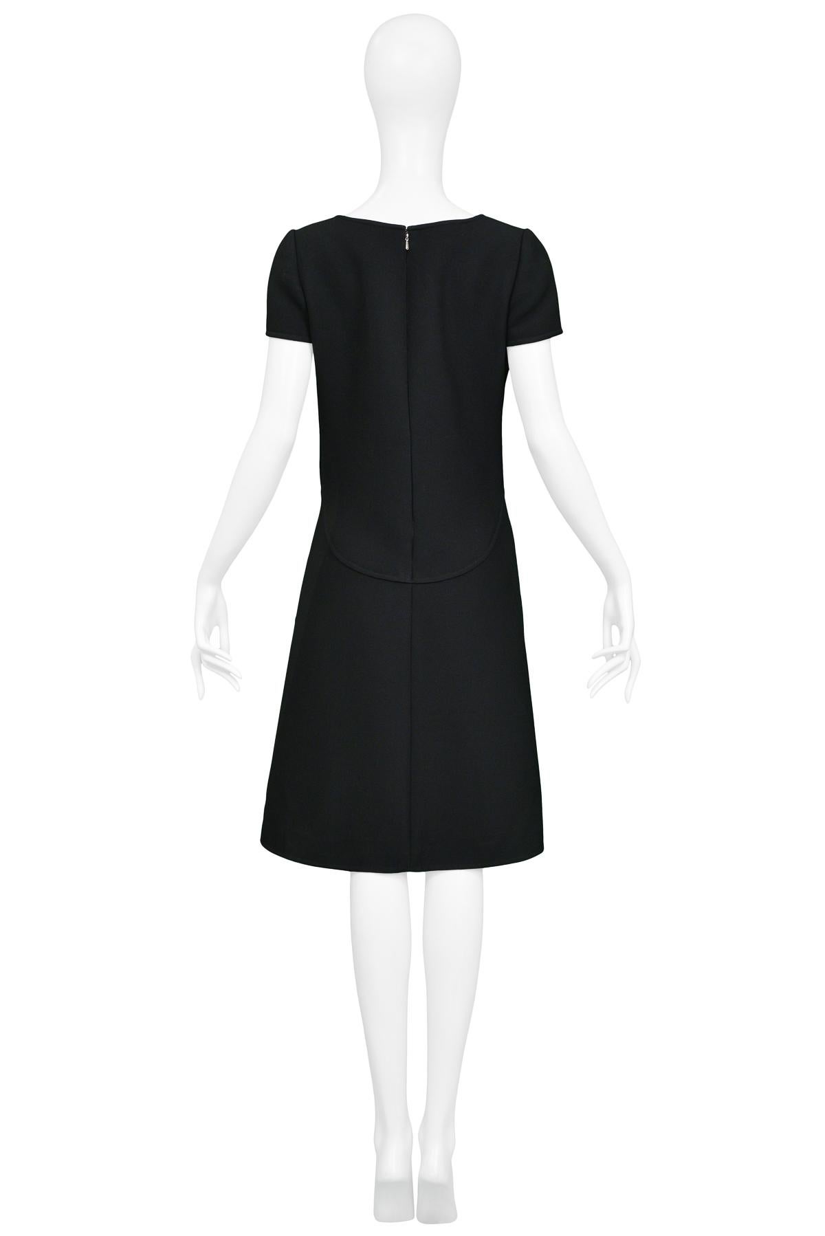 De las mujeres Vestido de Día Vintage Courreges Negro Lana Mod en venta