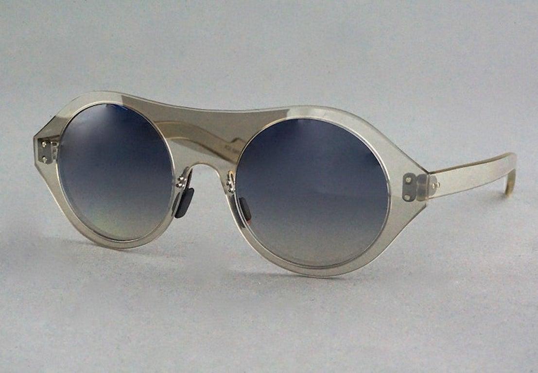 Gray Vintage COURREGES Clear Futuristic Space Age Sunglasses