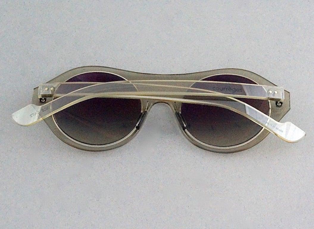 Vintage COURREGES Clear Futuristic Space Age Sunglasses 1