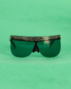 Vintage Courrèges 2000s Oversized Rhinestone Mask Sunglasses