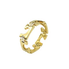 Vintage Courreges Gold & Silver Two Tone Logo Bracelet 1980s