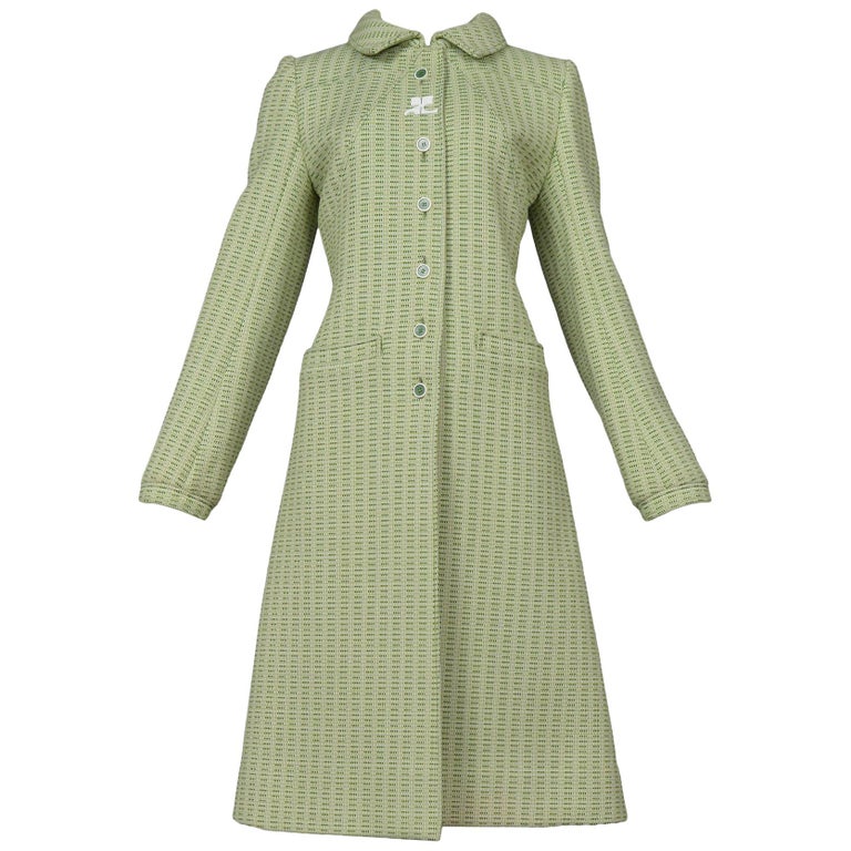 Vintage Courreges Green Wool Coat For Sale at 1stDibs | vintage courreges  coat, vintage wool coat, vintage coat