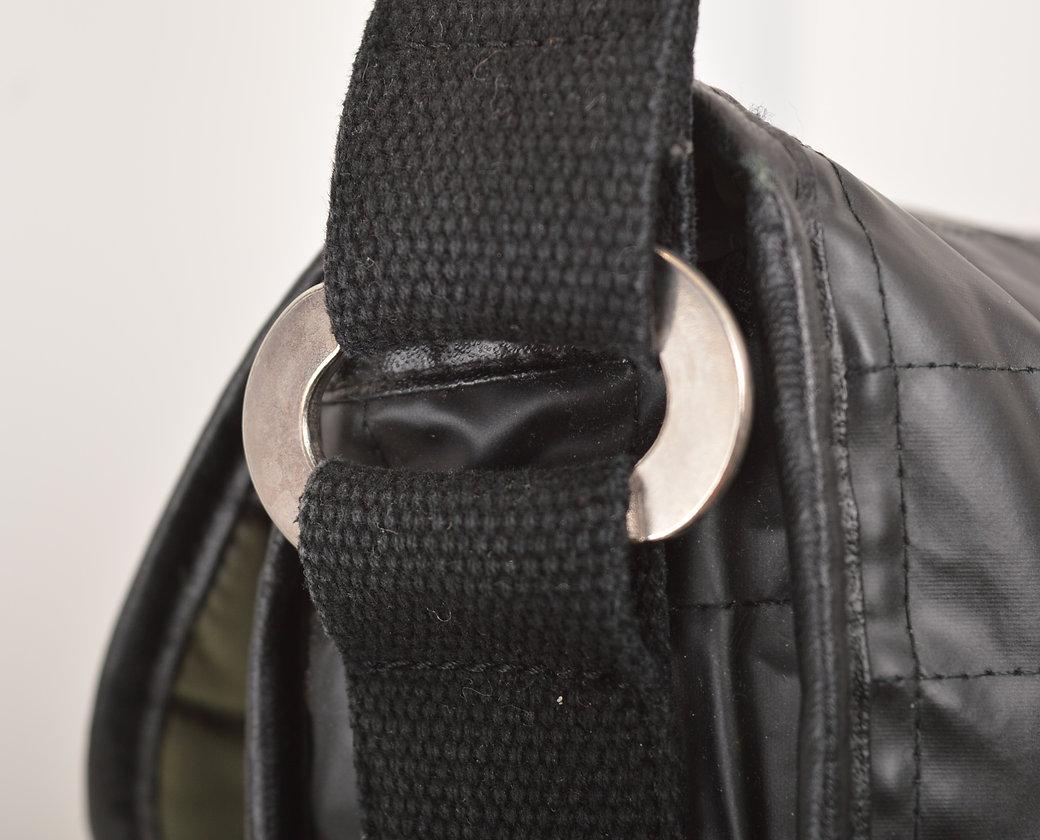 Vintage Courrèges Quilted Black Nylon Satchel Body Bag For Sale 4