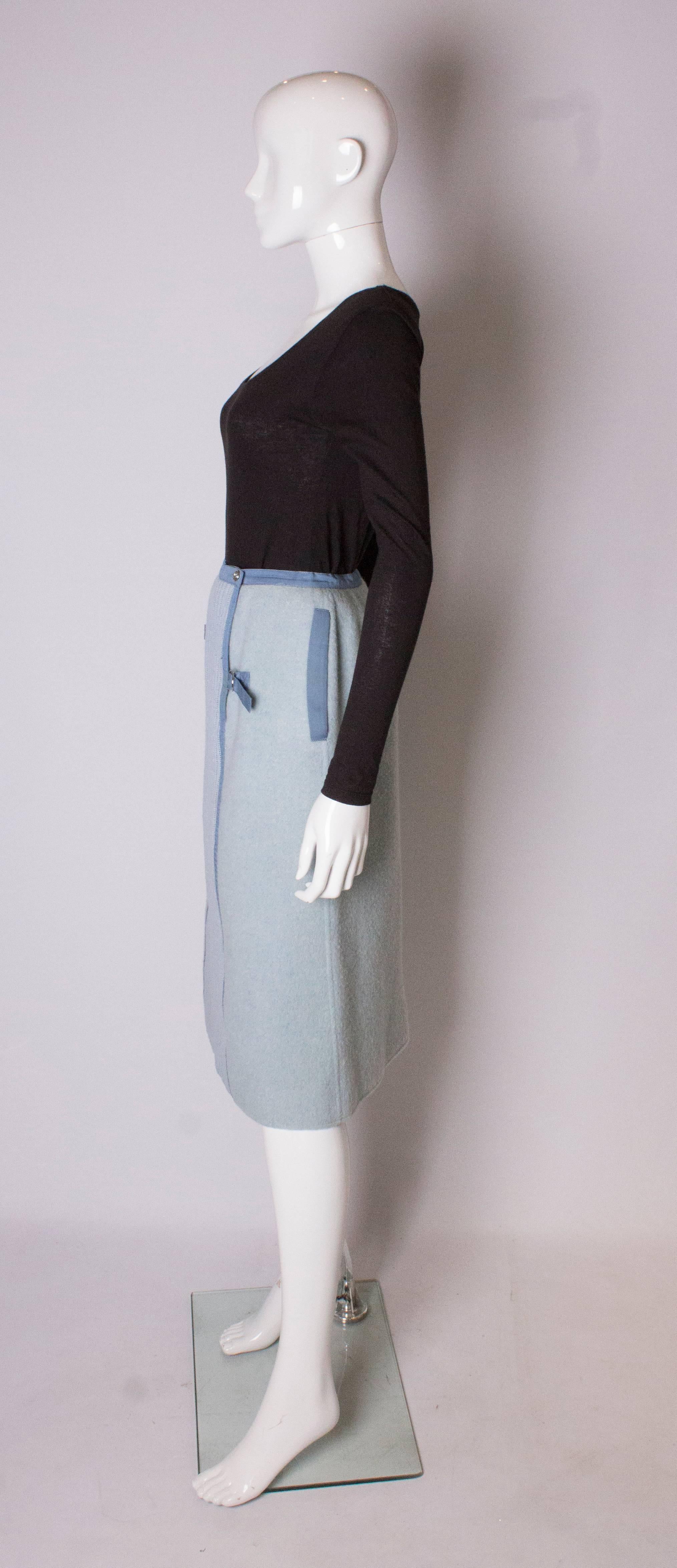 Women's Vintage Courreges Sky Blue Skirt For Sale
