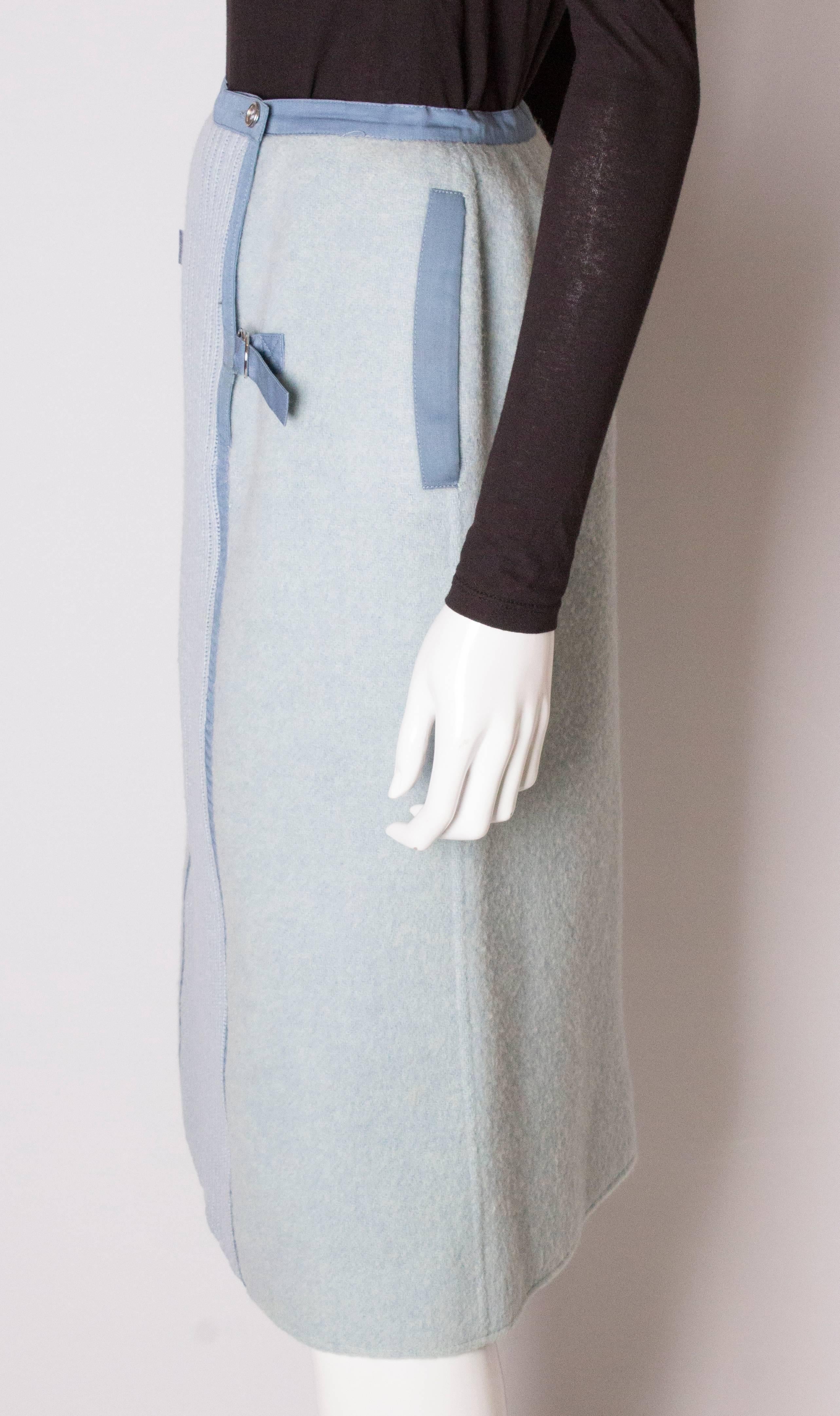 Vintage Courreges Sky Blue Skirt For Sale 1